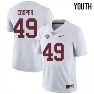 NCAA Youth Alabama Crimson Tide #49 William Cooper Stitched College 2018 Nike Authentic White Football Jersey QK17L57IJ